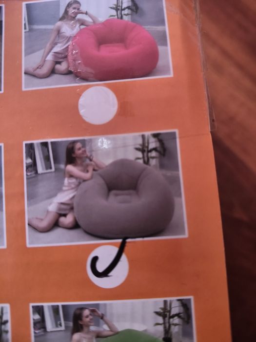 Sofá inflável NOVO com bomba de enchimento (cinzento)