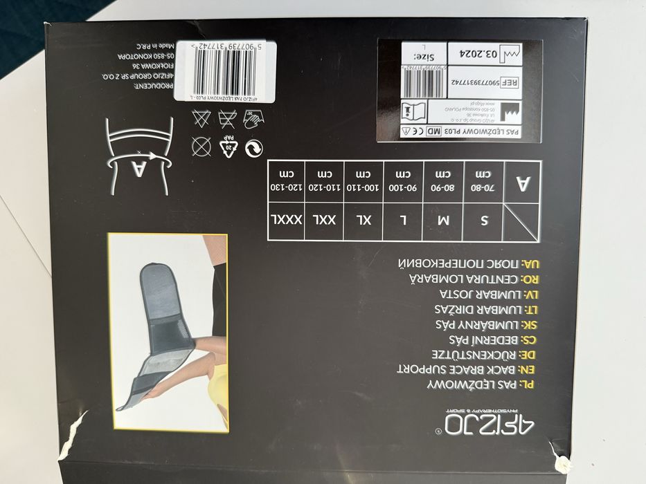 Gorset stabilizator lędźwiowy 4fizjo