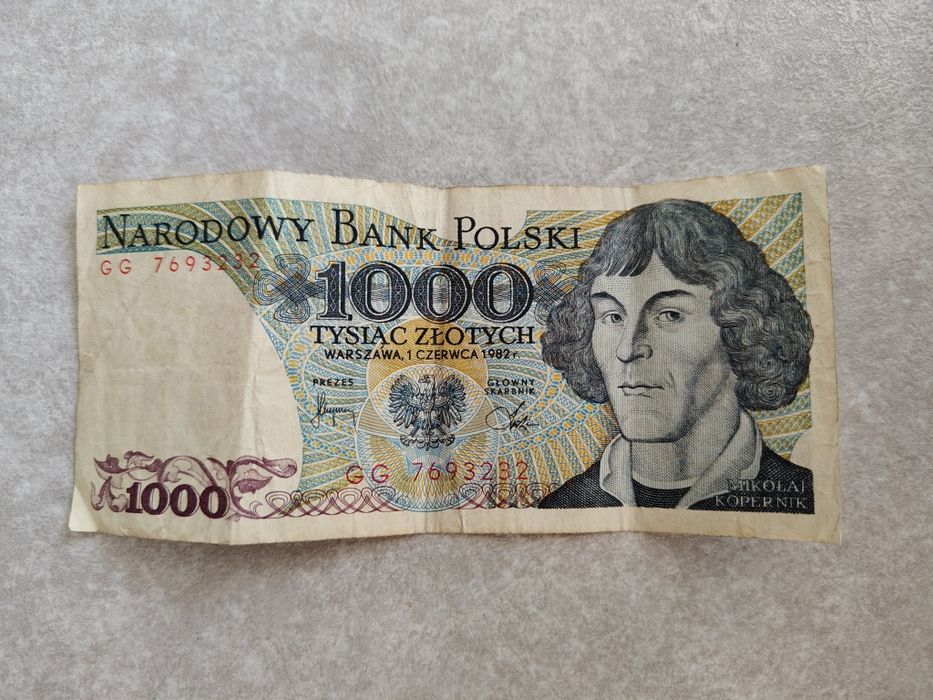 Banknot PRL 1000zł Kopernik 1982r. Seria GG