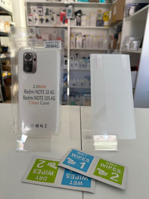 Etui przeźroczyste + 2x szkło hartowane do xiaomi redmi note 10 4G