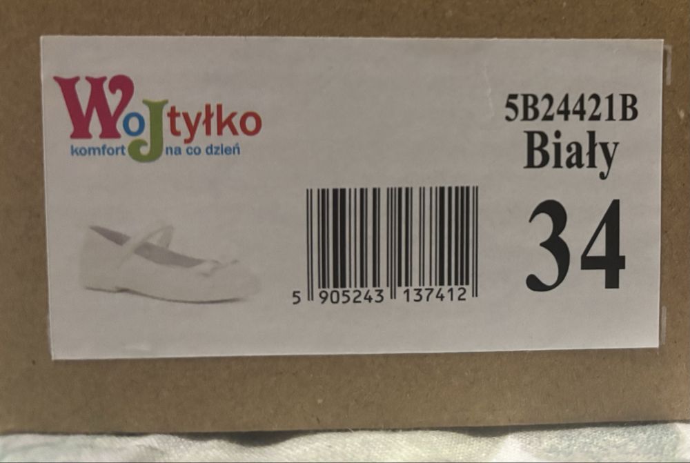 Buty komunijne dla dziewczynki Wojtyłko r.34