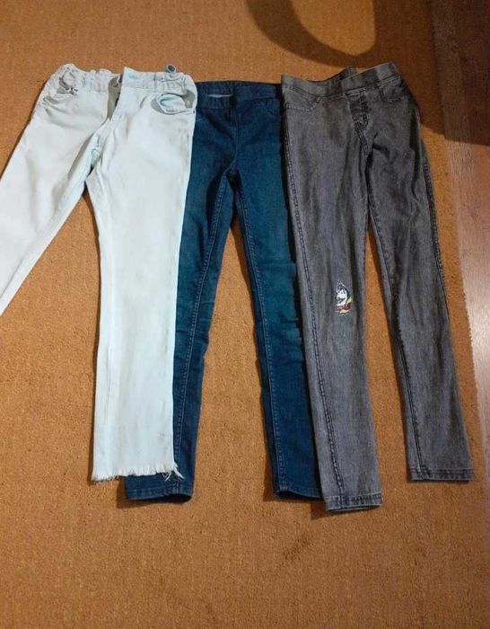 Spodnie jeansowe,  3 pary, rozm. 140-146
