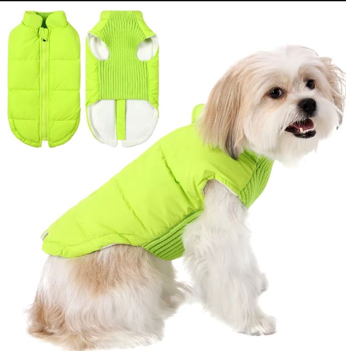 Ciepła kurtka limonka nowa rozmiar M dla średniego psa