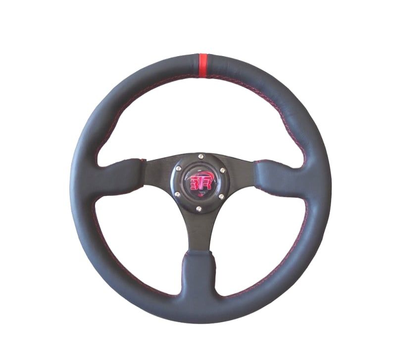 VOLANTE TIPO OMP PRETO VERMELHO