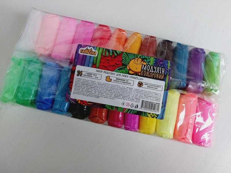 Набір модулину для ліплення 24шт пластелін для  ліпки