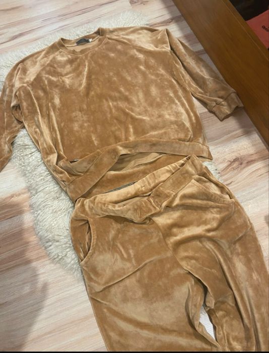 Dresy welurowe kokplet L damskie spodjie bluza