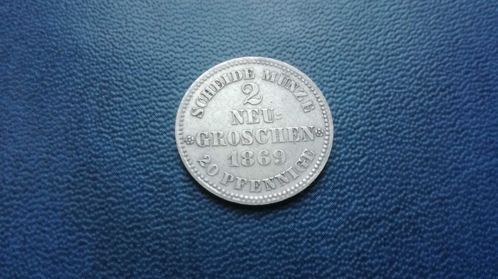 Saksonia (Niemcy) 2 neu groschen 1869_srebro
