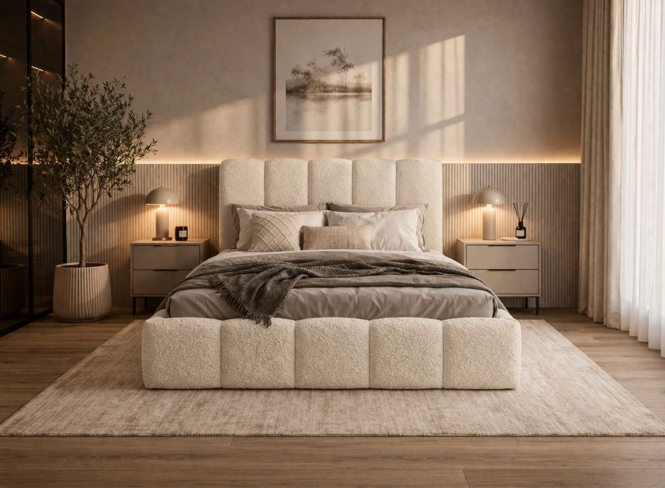 Łóżko tapicerowane 140x200 SOFT Bubble Boucle Producent