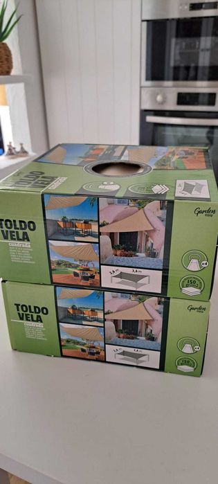 Toldo vela quadrado 3,6 x 3,6 metros novos, nunca utilizados