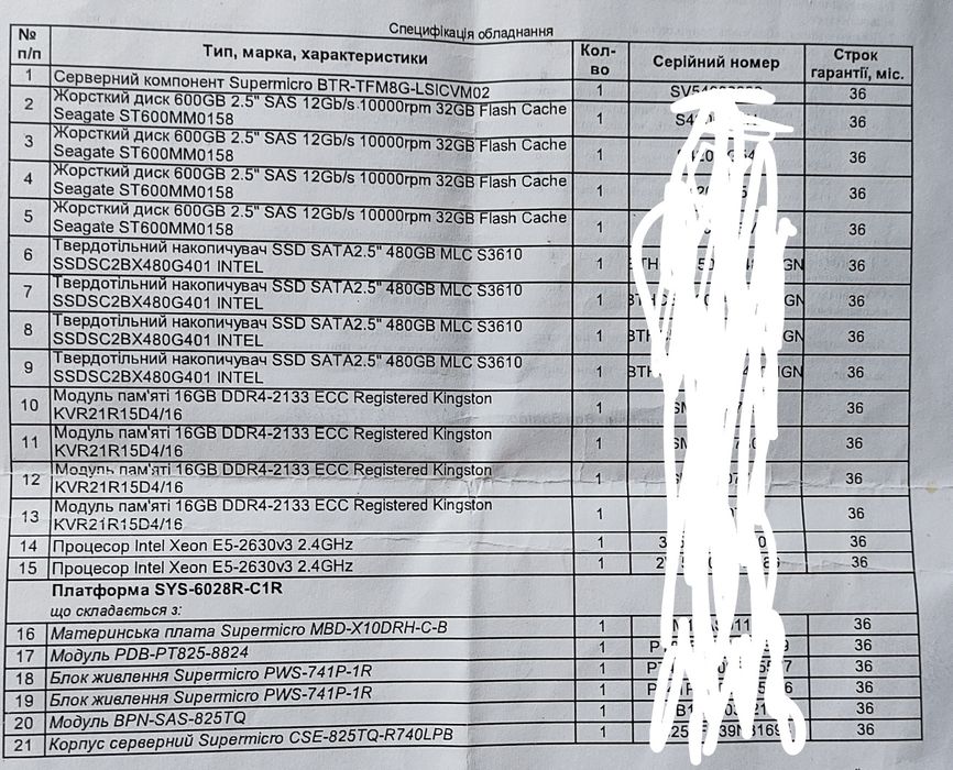 Сервер Supermicro з всіма компонентами для роботи
