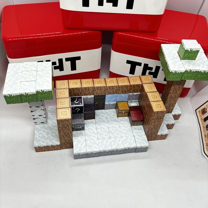 128шт+4 Набір Конструктор магнітний майнкрафт подарунковий бокс тнт