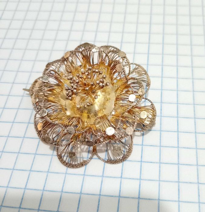 Срібна вінтажна брошка брошь Серебро 800 скань Цветок