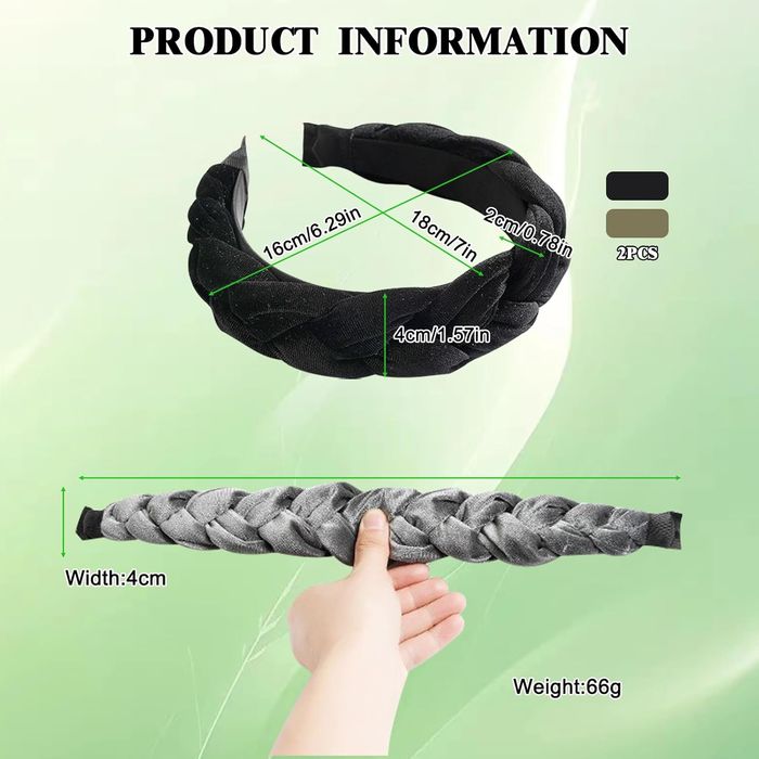 Zestaw do włosów - 2 aksamitne opaski + 2 scrunchie cz/zie