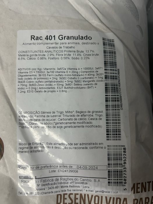 Ração para cavalos