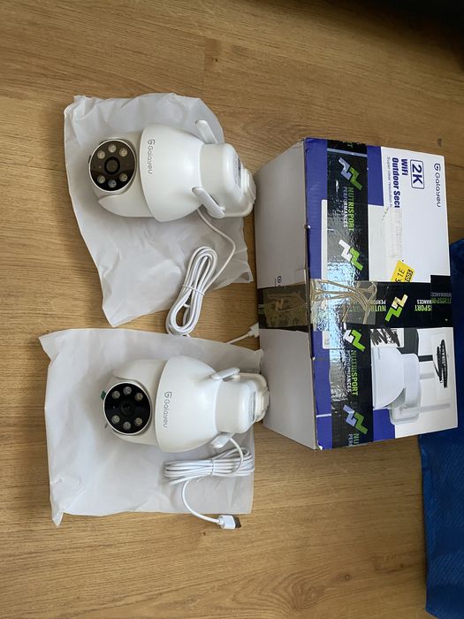 2x Kamera zewnętrzna 360° Biała 2K IP65 PTZ Alarm Śledzenie Galayou Y4