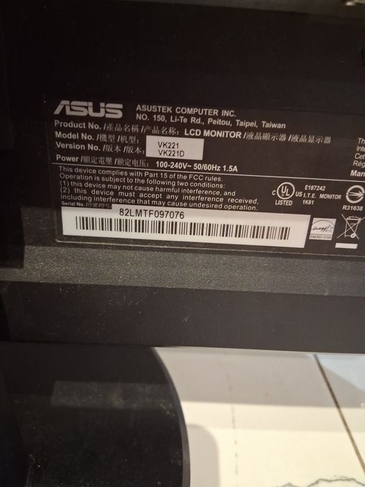 Monitor  ASUS VK221/VK221D 21 cali 

Model: VK221 / VK221D (seri