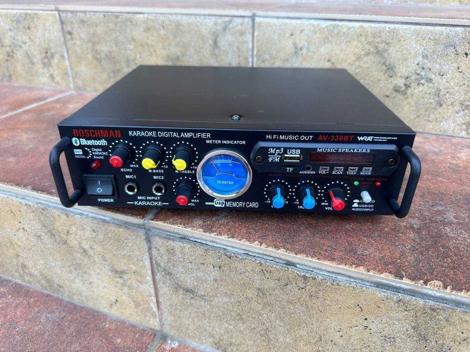 Підсилювач звуку для колонок. Підсилювач 2x150W.‼️ Усилитель звука. Усилитель колонок. Ресивер 12V 220V Bluetooth Караоке