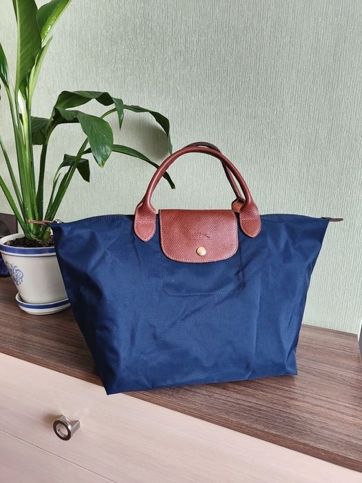 LONGCHAMPS ラヴィエ　フランス　アンティーク　藍色　figue Сумка Longchamp Les Pliages Depose Tot bag Handle bags France