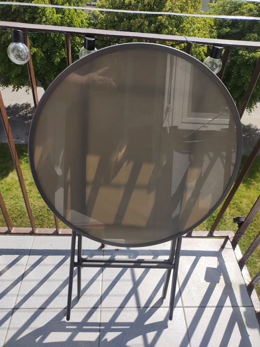Okrągły,składany  stolik balkonowy