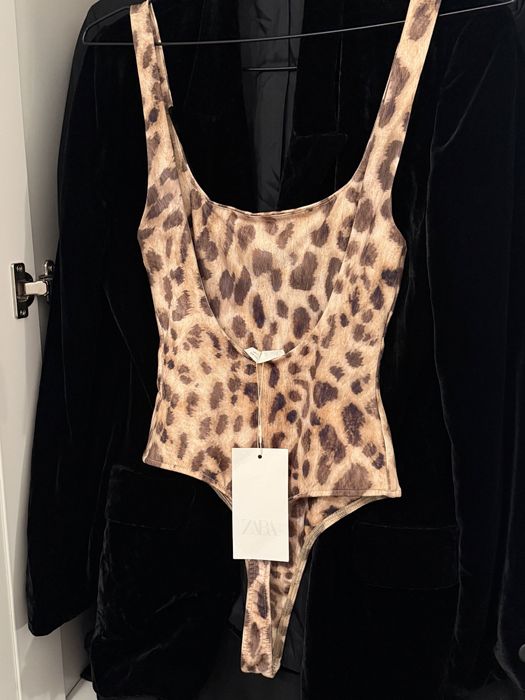 Нове леопардове боді zara, суцільний купальник лео
