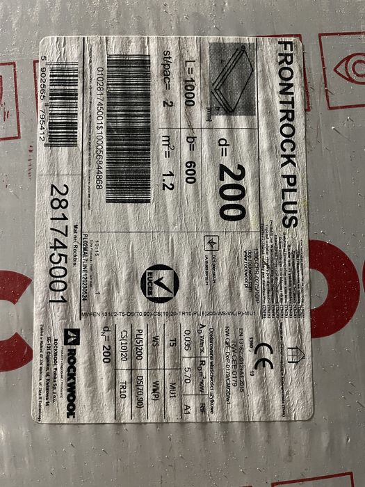 Wełna Rockwool Frontrock Plus  200 mm
