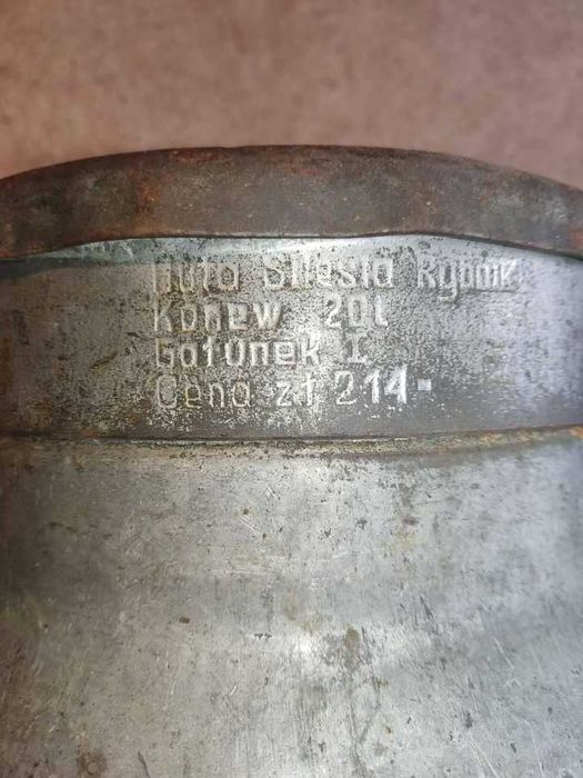 Stara kanka, bańka na mleko z huty Silesia Rybnik KONEW 20L