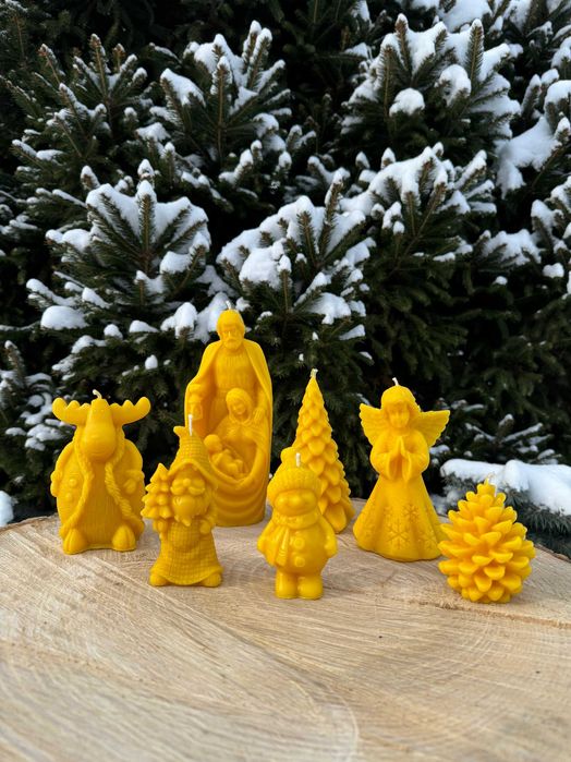 Świeczka BAŁWANEK z naturalnego wosku pszczelego