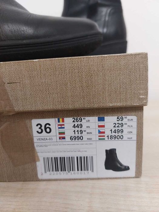 Botki czarne skórzane 36 Lasocki skóra naturalna kozaki