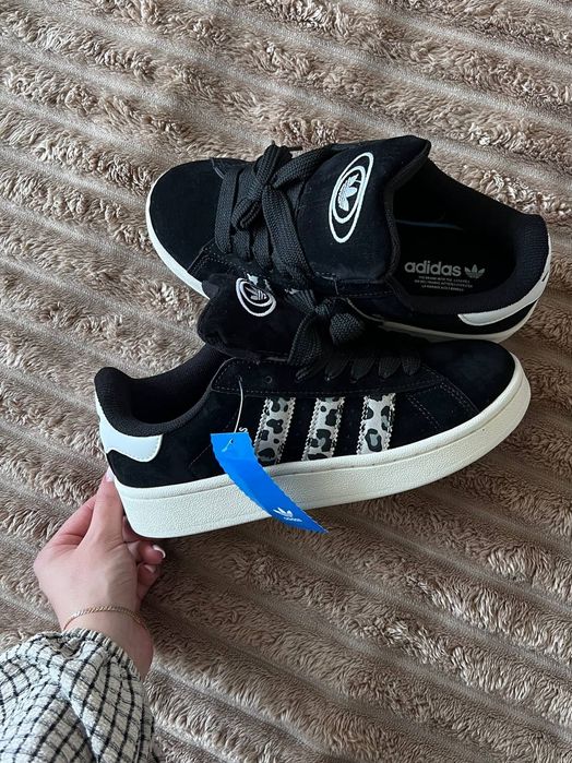 Жіночі Кросівки Adidas Campus "Black Leopard" Кроссовки Адидас Леопард