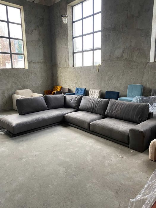 Duży narożnik z naturalnej skóry