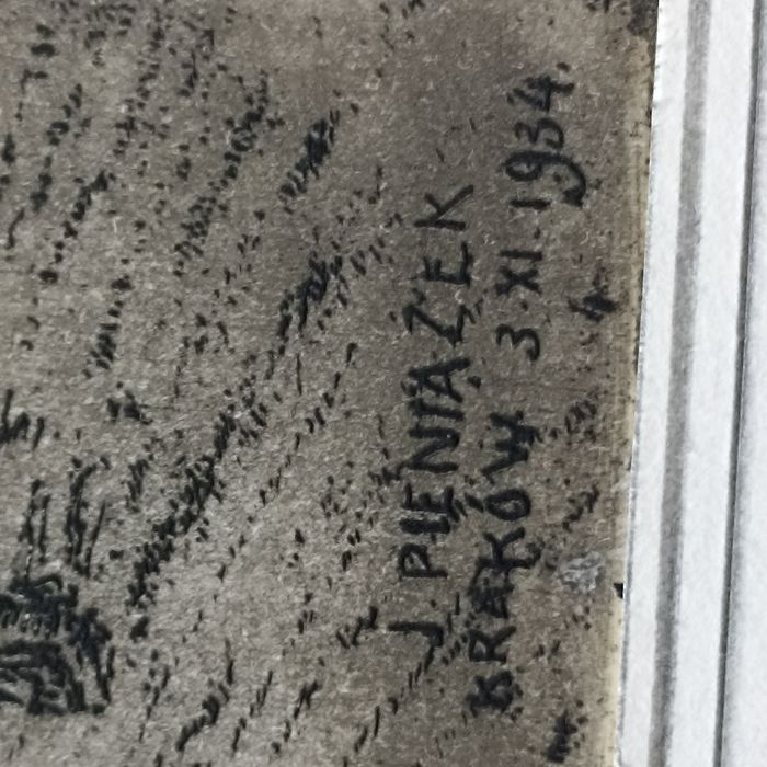 Grafika Józef Pieniążek Kościół Mariacki Kraków 1934 Rok