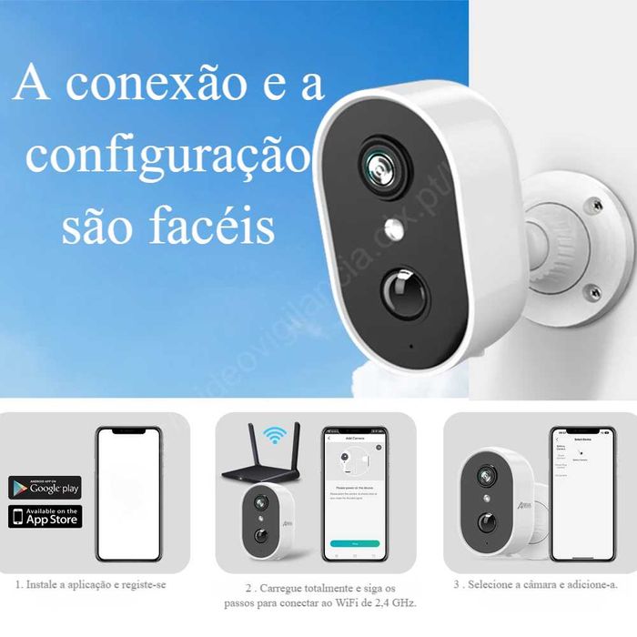 Câmara a Bateria ‼️ FullHD ‼️ WiFi ‼️ Deteção Pessoas ‼️ Visão Noturna