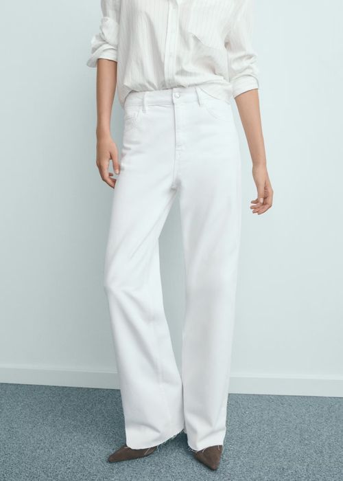 Белые джинсы Wide leg Mango,36