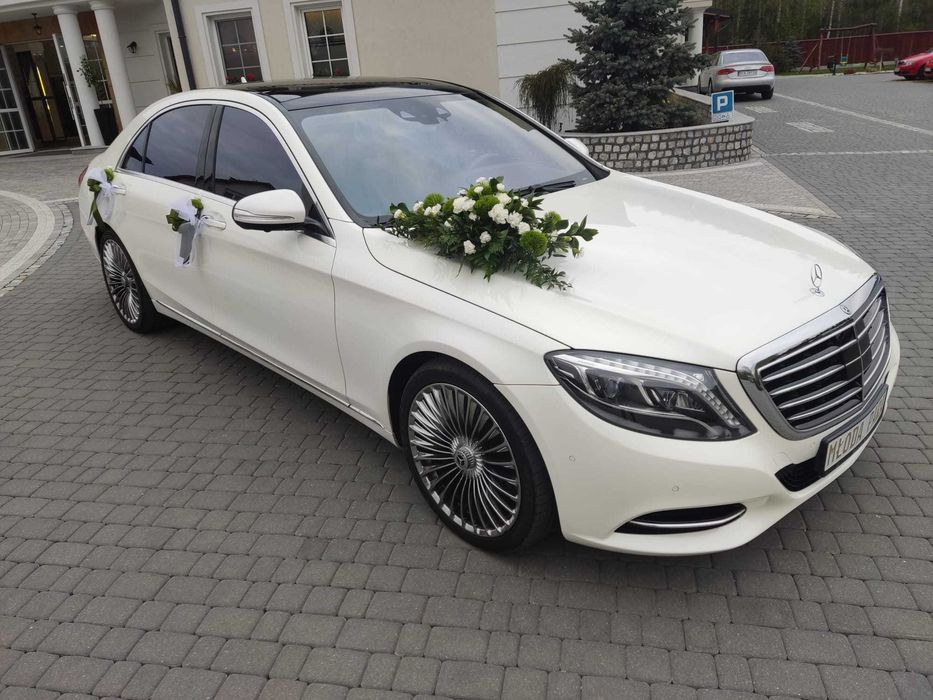 Samochód auto do ślubu Mercedes Klasa S, limuzyna do ślubu
