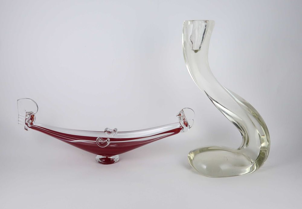 2 Peças Art Deco em vidro antigo