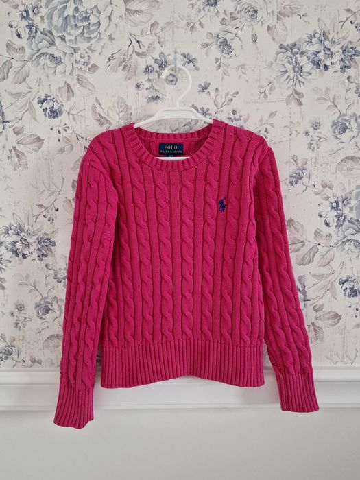Sweterek różowy Ralph Lauren roz 122cm