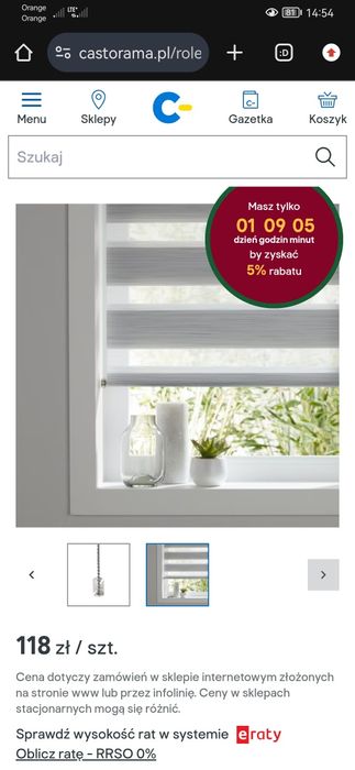 Sprzedam  NOWE ROLETY. Zaciemniająca oraz roletę dzień/noc 180x180