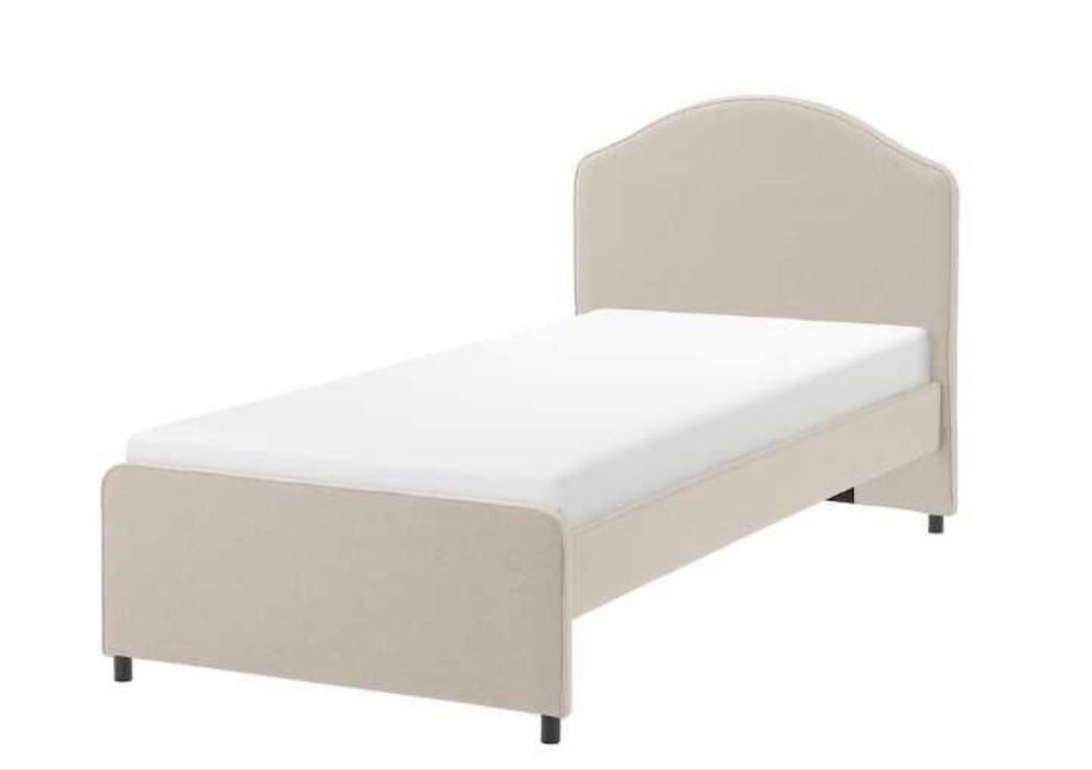 Camas de solteiro Ikea Hauga Beje ou Cinza com colchão Emma Original