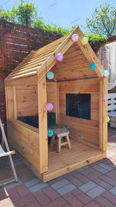 Drewniany domek ogrodowy dla dzieci GUCIO montaż GRATIS
