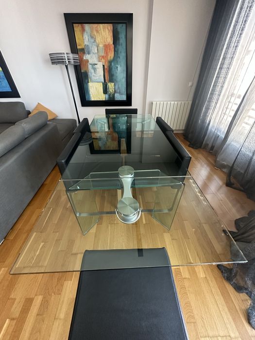 Mesa jantar extensivel - vidro temperado - Fiam Ray Plus