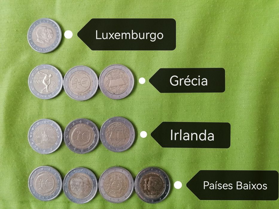 Várias moedas 2€ comemorativas