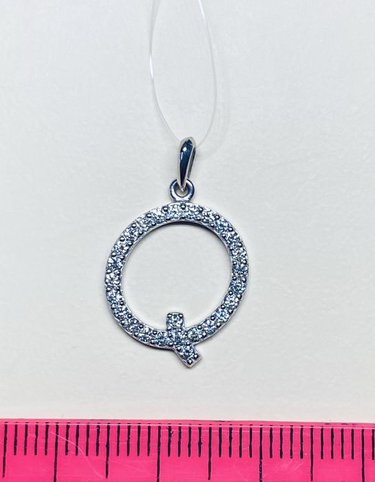 Нова золота підвіска кулон с діамантами Sova