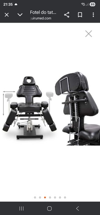 Fotel do tatuażu - hydrauliczny,czarny z pełną regulacją