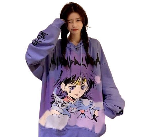Damska Bluza Oversize ANIME w Stylu Streetwear Harajuku Kawaii - M