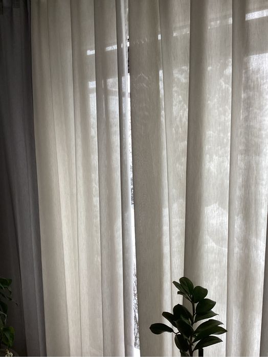 Firany zasłony okna  Ikea 5m 80 cm  beż lub  popielaty
