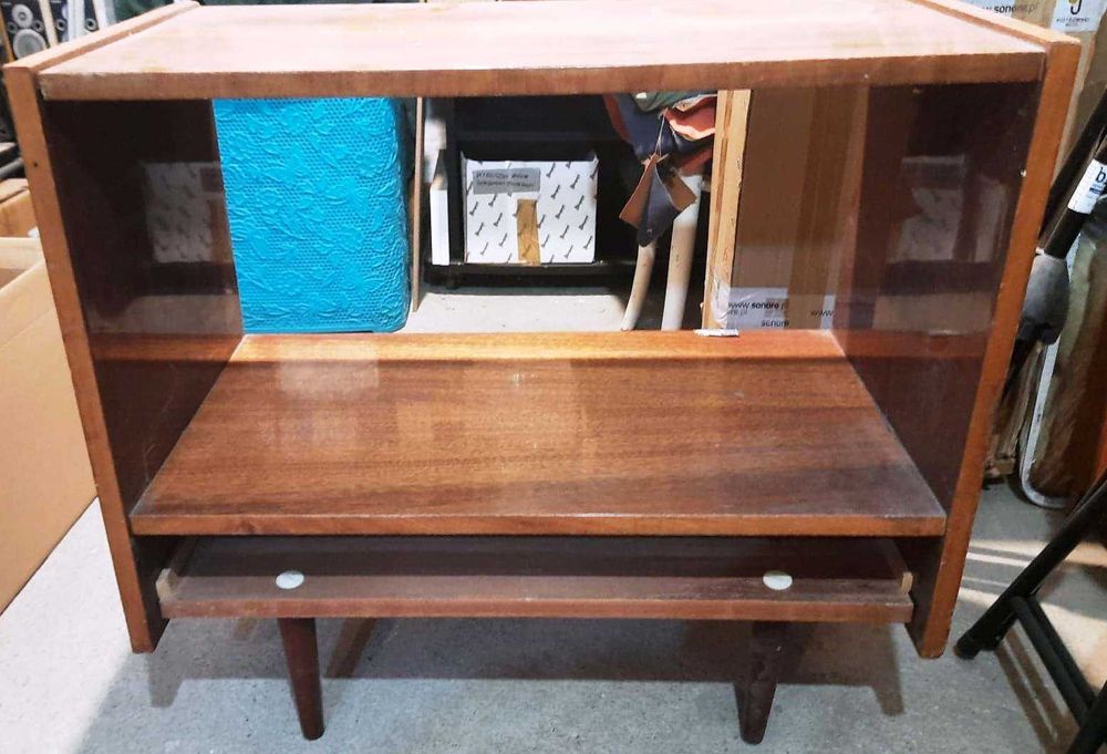 Szafka pod telewizor - vintage design retro PRL, do renowacji