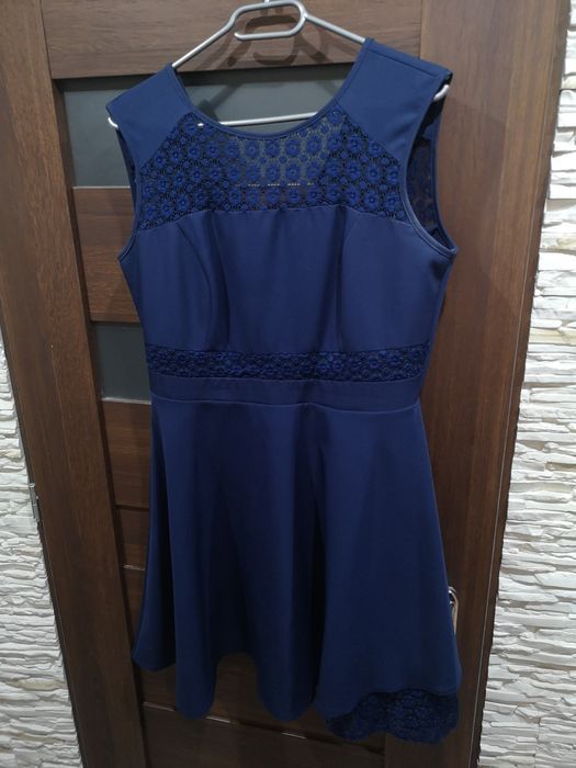 Sukienka granatowa na wesele, komunie, okazje, koktajlowa 44