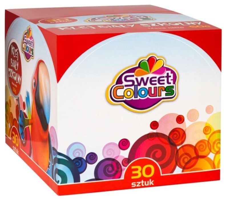 Klej biały szkolny 50g (30szt) Sweet colours pudełko,