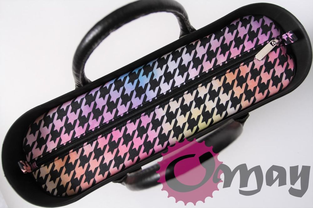 organizer OBAG STANDARD pepitka tęczowa 2 kieszenie wkład OMAY.PL