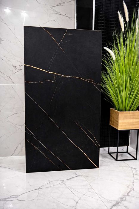 Gres 120x60 czarny marmur złota żyła PÓŁMAT | Satyna - SUPER CENA!!!